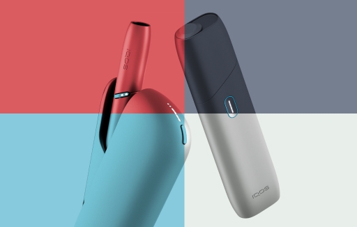 IQOS Originals Duo and IQOS Originals One banner in 4 colors.