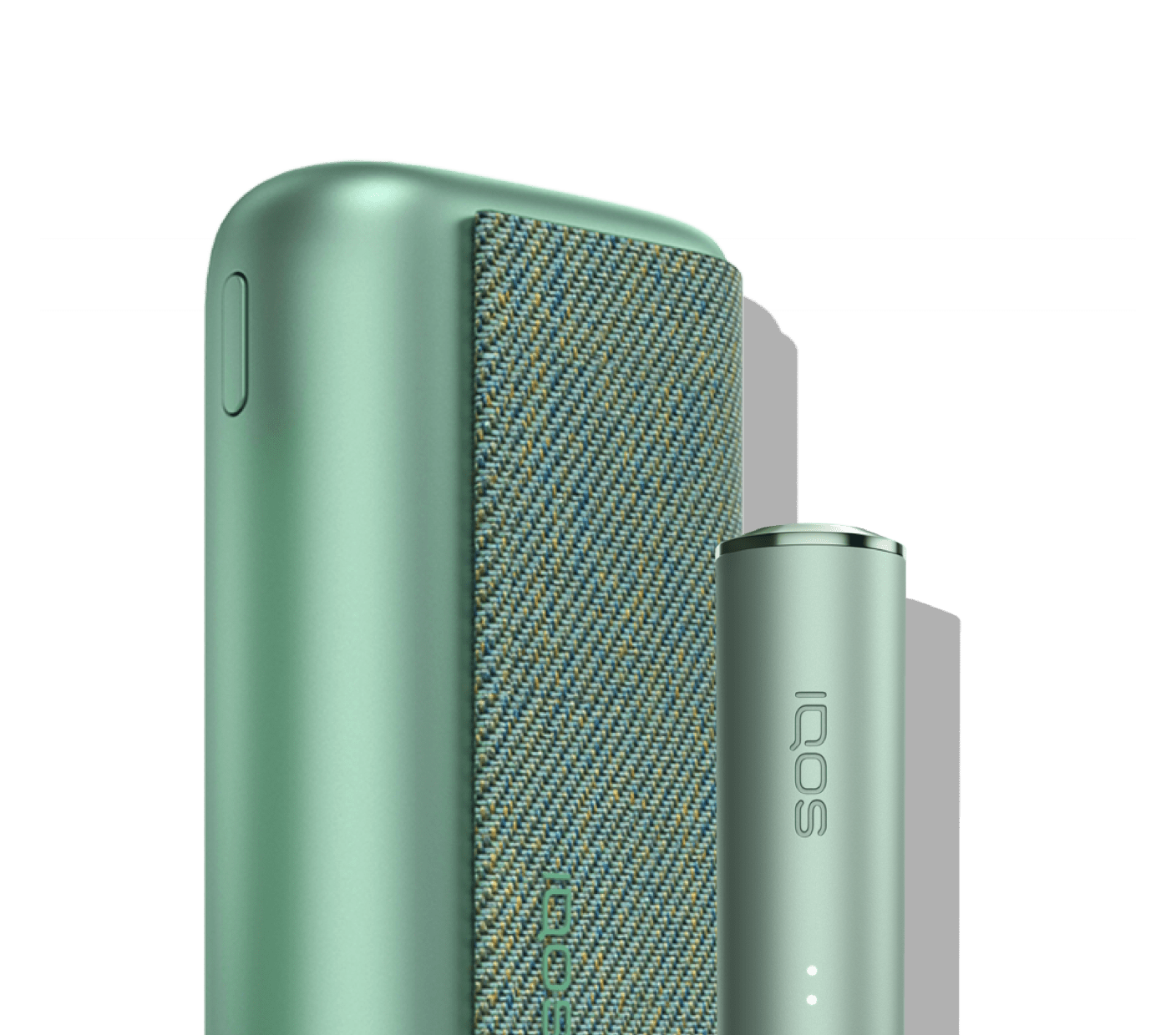 IQOS ILUMA PRIME žepni polnilnik in držalo v Jade Green barvi.